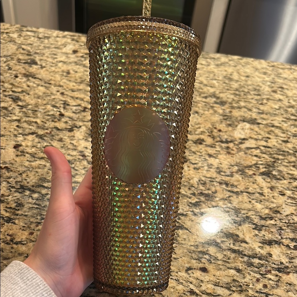 Starbucks Gold Tumbler with Iridescent: Limited edition Disney 50 anniversary